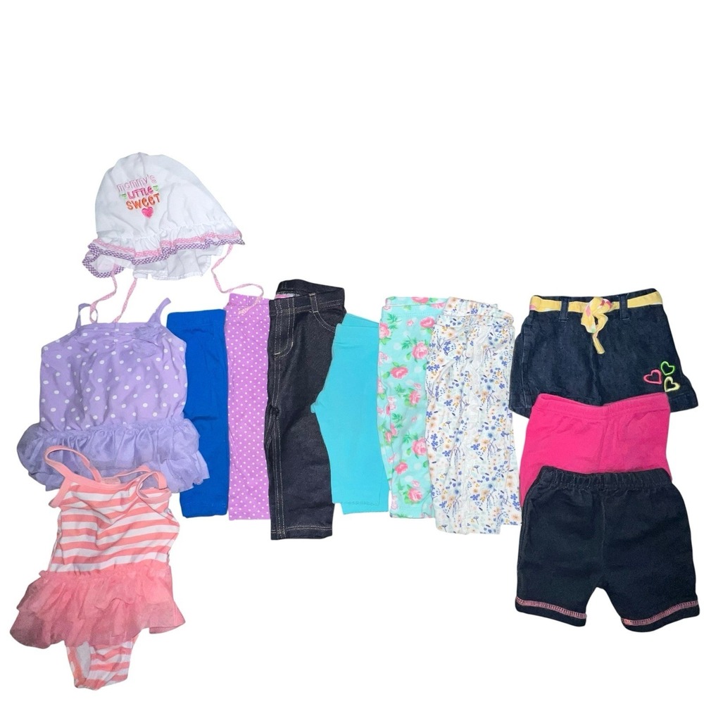 Bundle Of 12 Baby Girls Summer Swim Suits Shorts Leggings Hat 3-6M Beach Floral‎